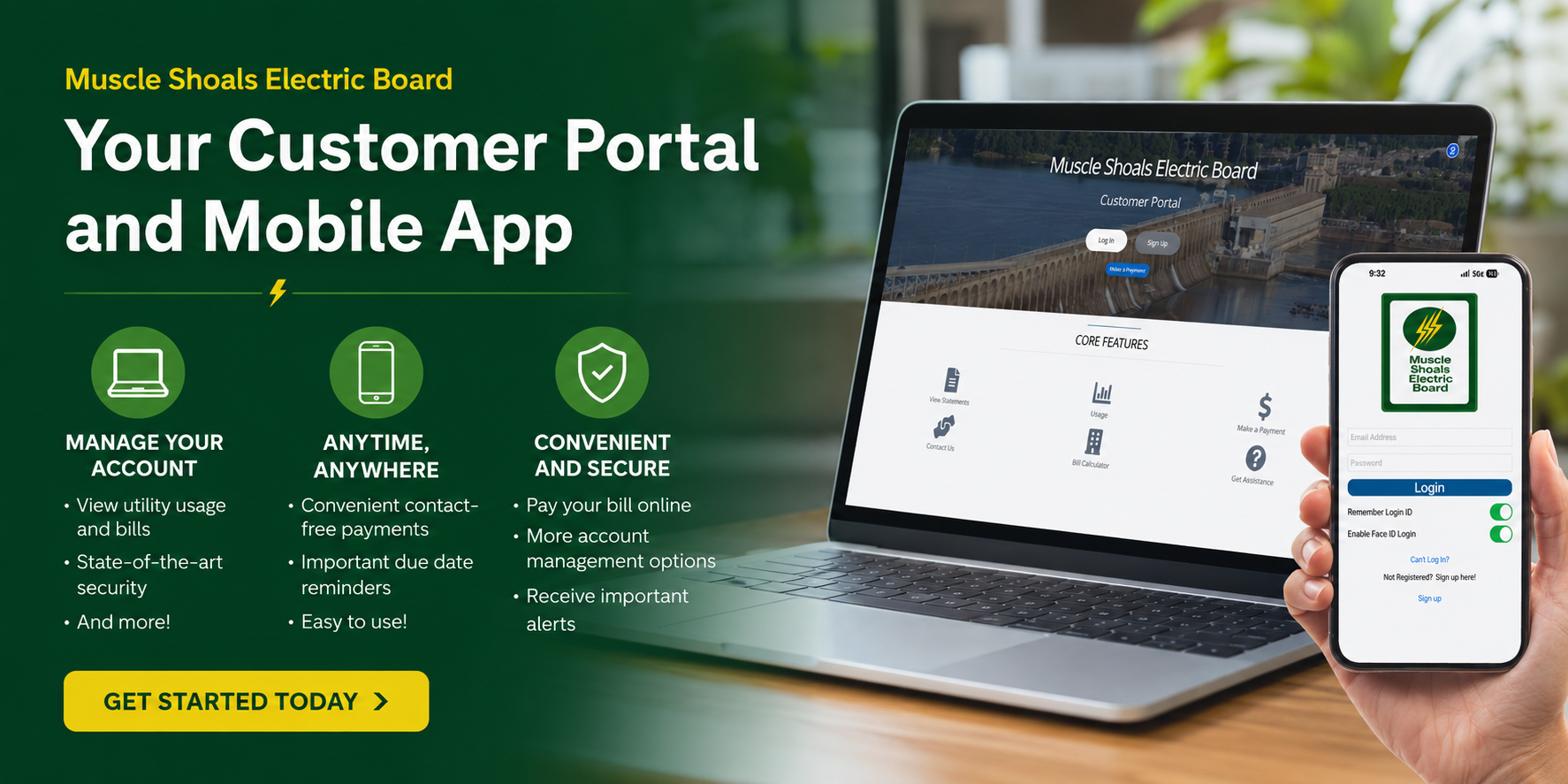 Muscle Shoals Electric Board — Your Customer Portal and Mobile App